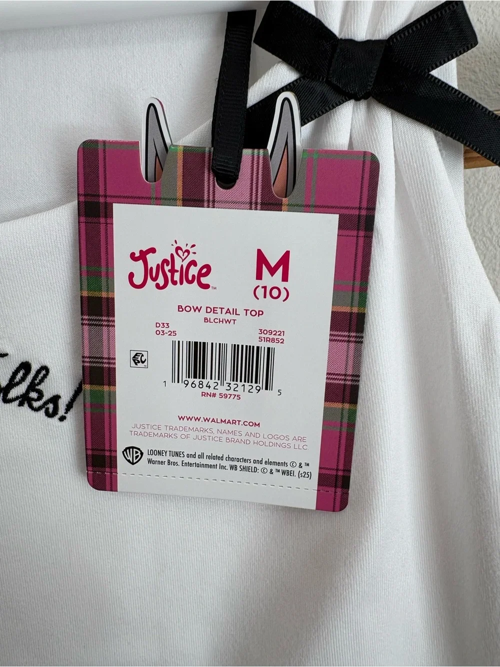 Justice x Looney Tunes Bow Detail Top | medium (10)